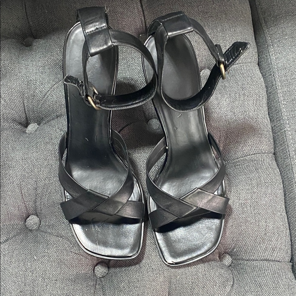Nine West Black Strappy Heels. Size 9M